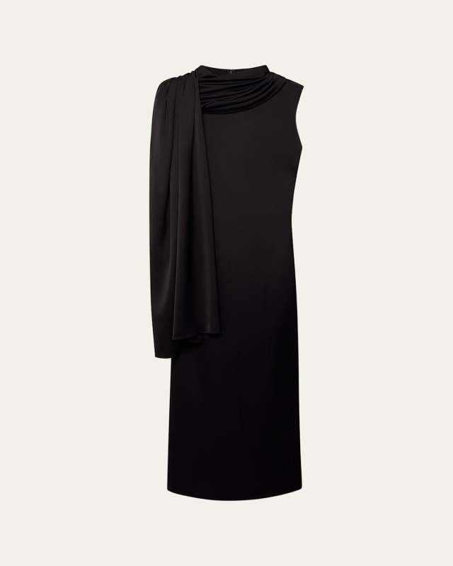 Scarf Satin Maxi Dress